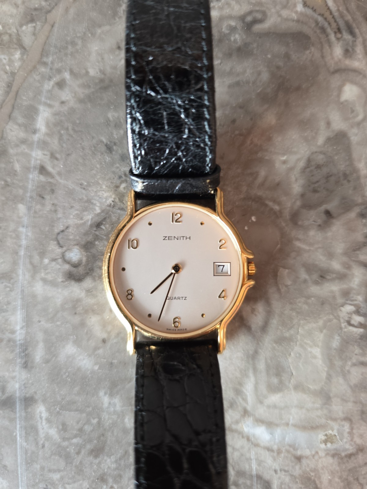 Zenith Vintage Quartz Dress Watch Ref. 27.0620.615/S Date Gold Plated Swiss