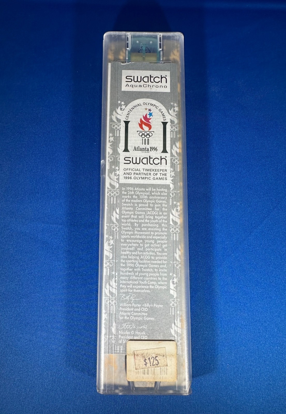 *1996 Atlanta Olympics Swatch Watch – AquaChrono Special – SBZ103 *NEW*