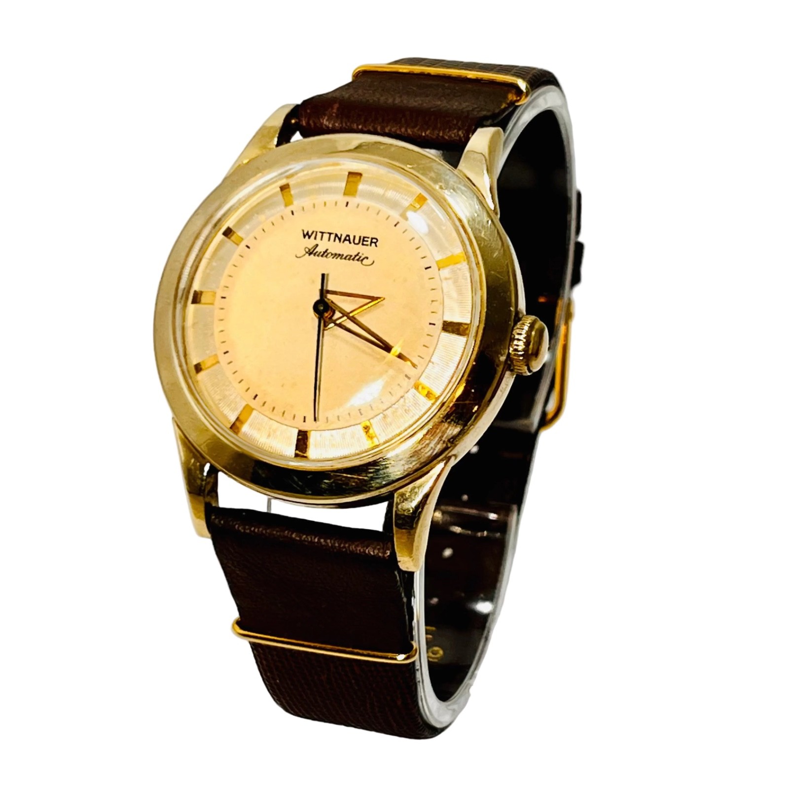 Vintage Wittnauer L130 Broad Arrow Automatic Wrist Watch Nice Condition Runs!