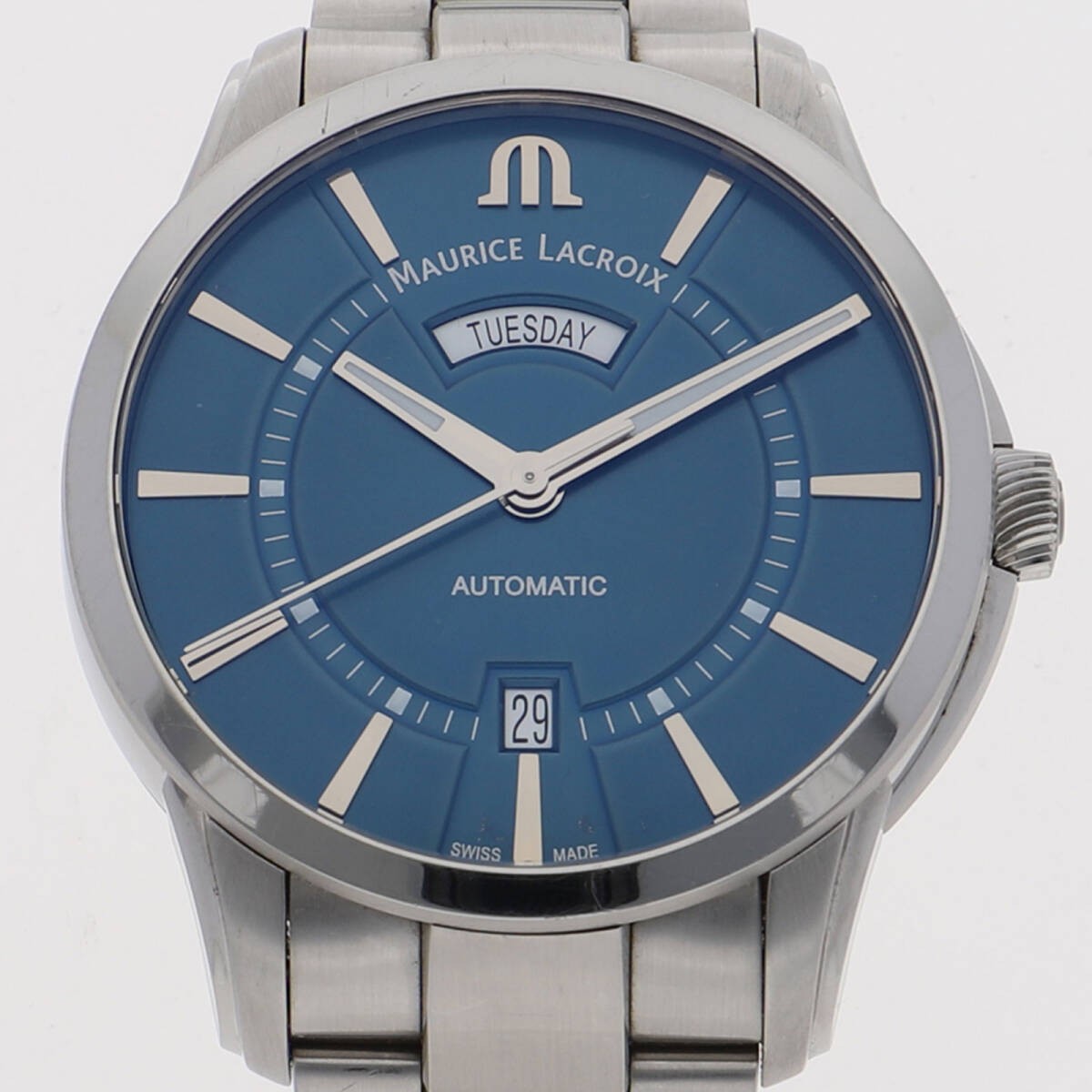 MAURICE LACROIX PT6358 Pontos Day Date Dark Blue Dial Automatic Men’s Watch