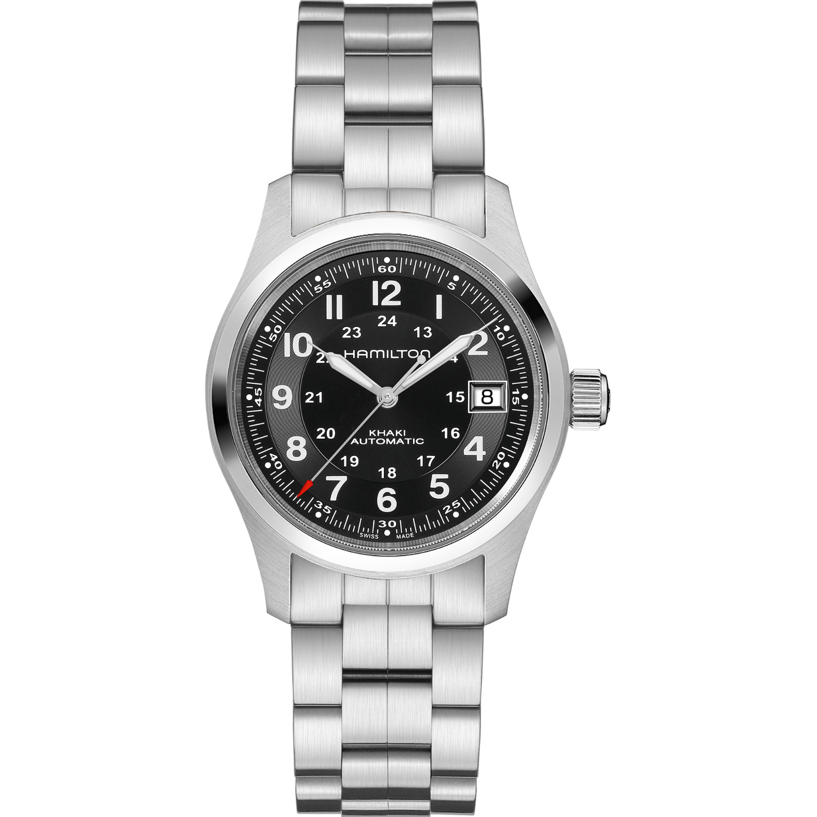 Hamilton Khaki Field Automatic 38mm Black Dial Steel Bracelet Watch H70455133