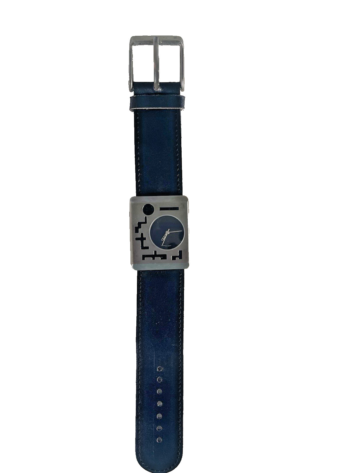 Vintage 1980’s geometric fashion watch black/silver-Rare find!