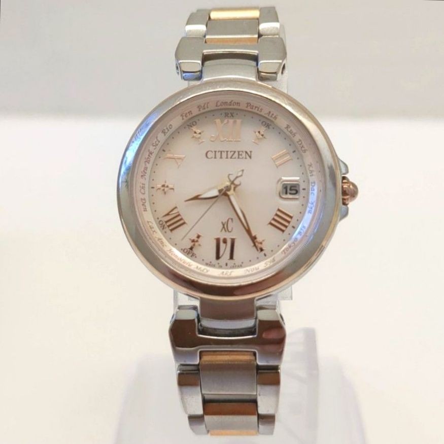 Condition CITIZEN xC Cross Sea Pink Dial Solar Watch Working Radio Solar Eco Dri
