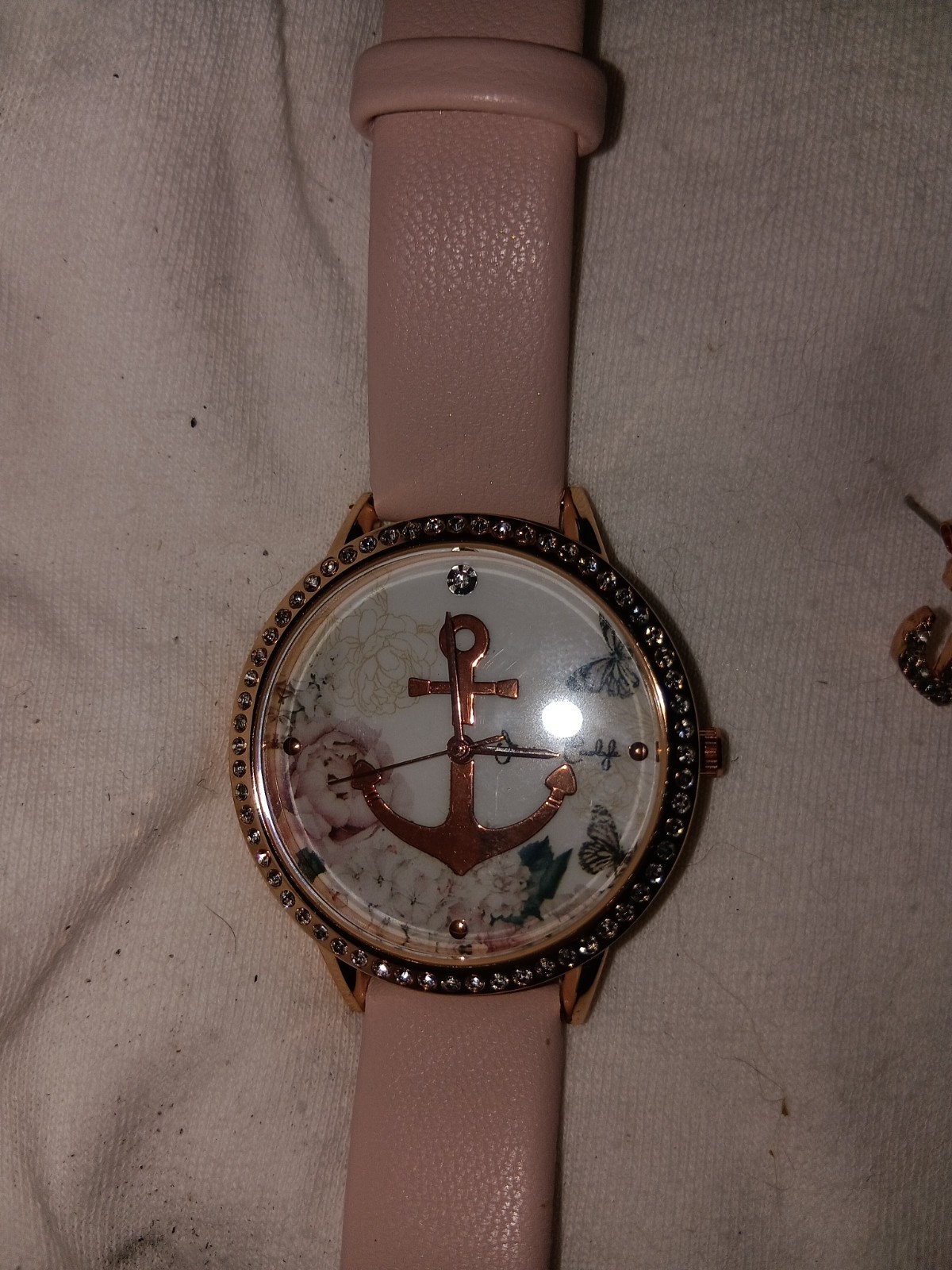Jessica Carlyle – Women’s Nautical Anchor Wristwatch Pink Strap Rose Gold