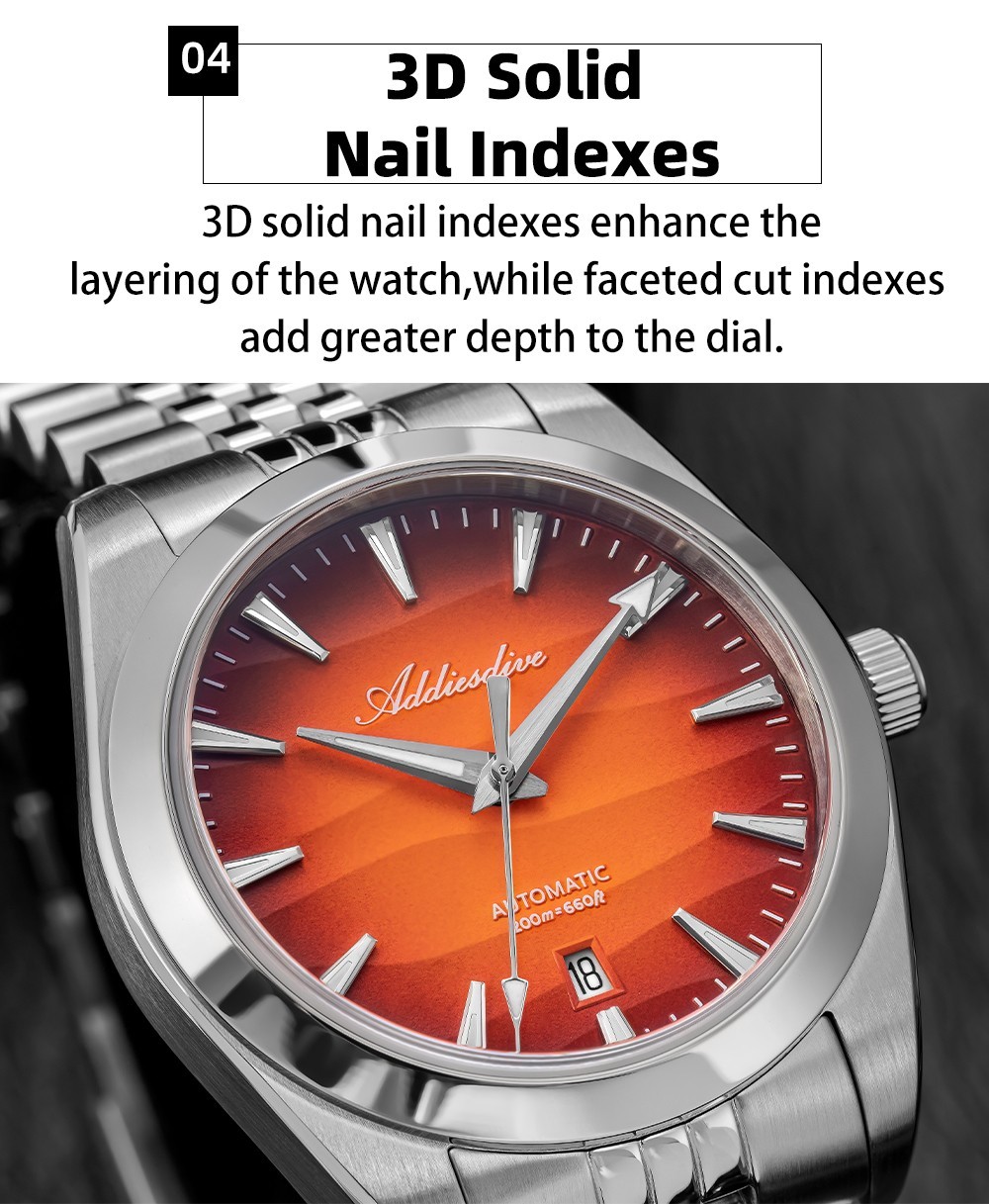 ADDIESDIVE AD2540 39mm Automatic Watch Red Wave Waterproof Citizen Miyota New
