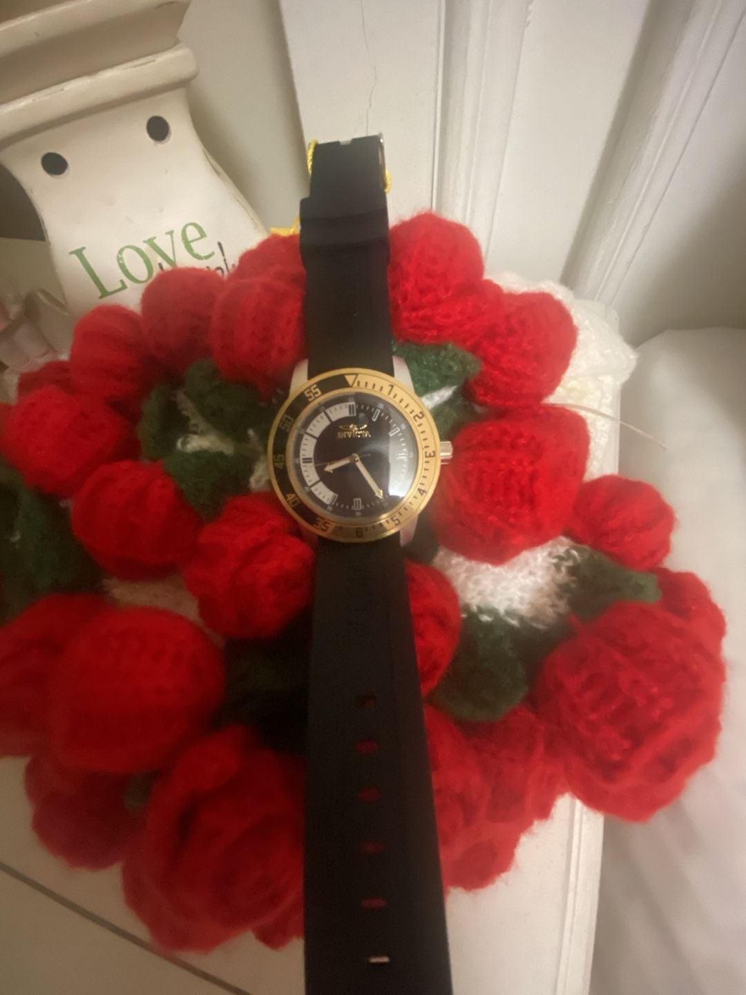 Invicta Pro Diver Quartz Watch with Black Dial and Silicone Strap