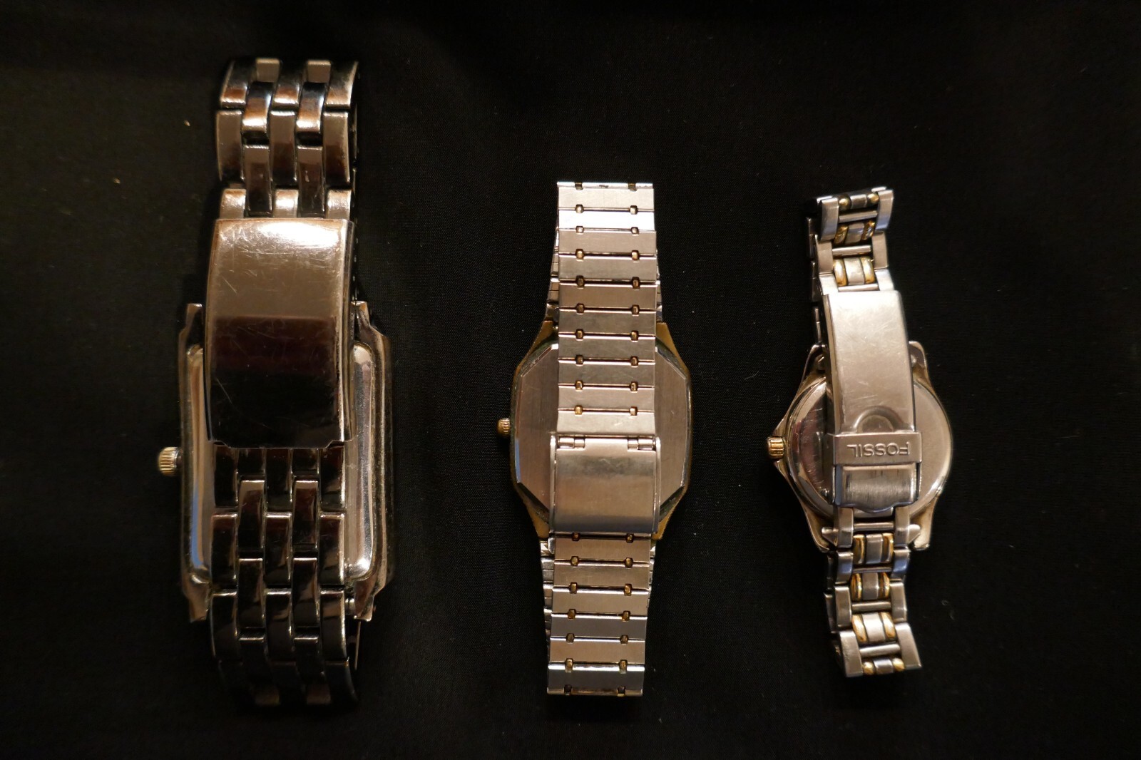 FOSSIL F2 ELGIN SWISS MOVT. JAPAN STAINLESS STEEL 2 TONE MENS LADIES WATCH LOT