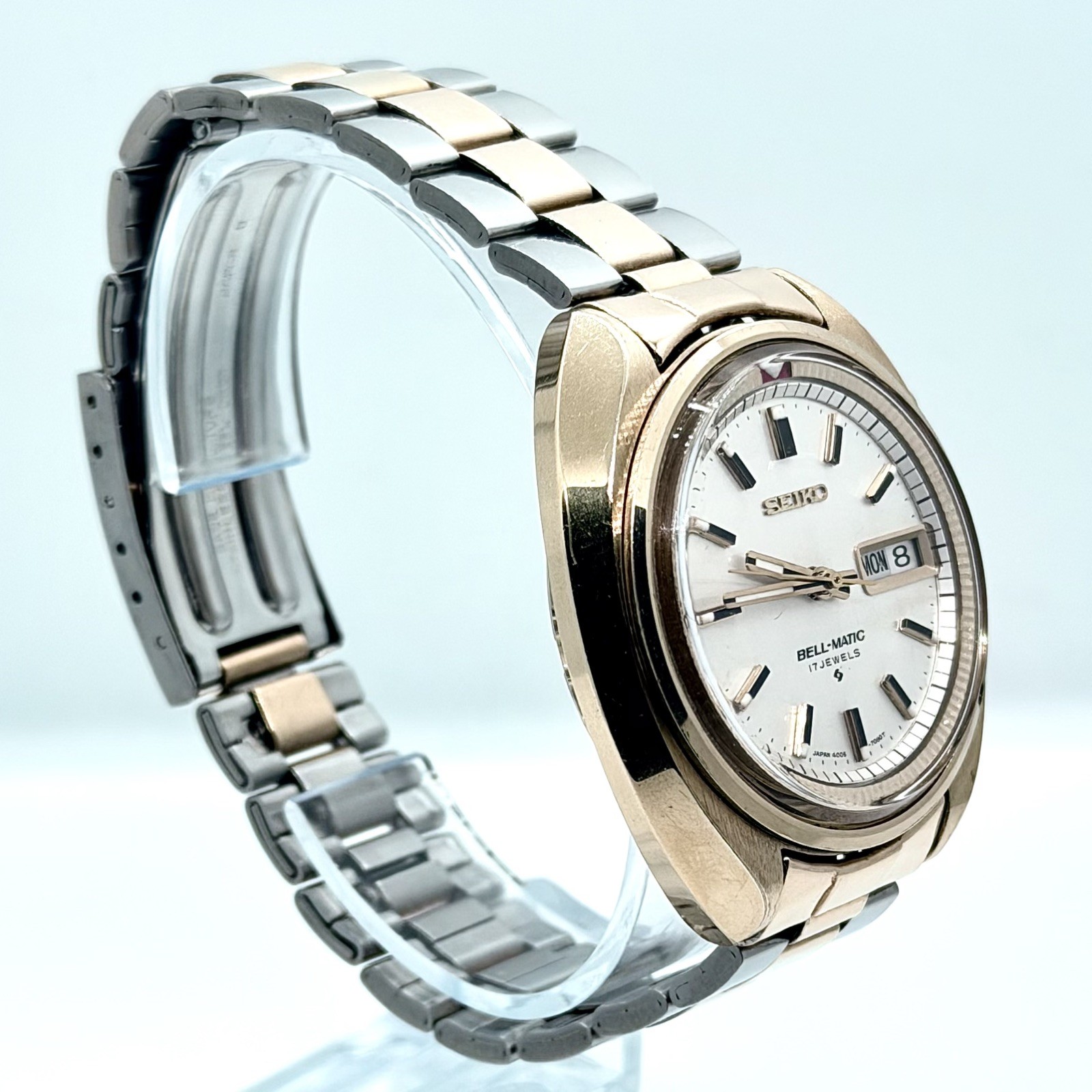 Excellent Seiko Bell-Matic 4006-7004 1970s Vintage Alarm Watch Original Bracelet