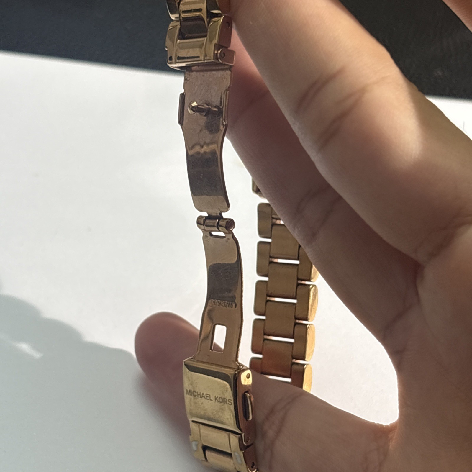 Michael KORS Watch Gold Plated MOP DIAL Fits Wrist Size 6.5”