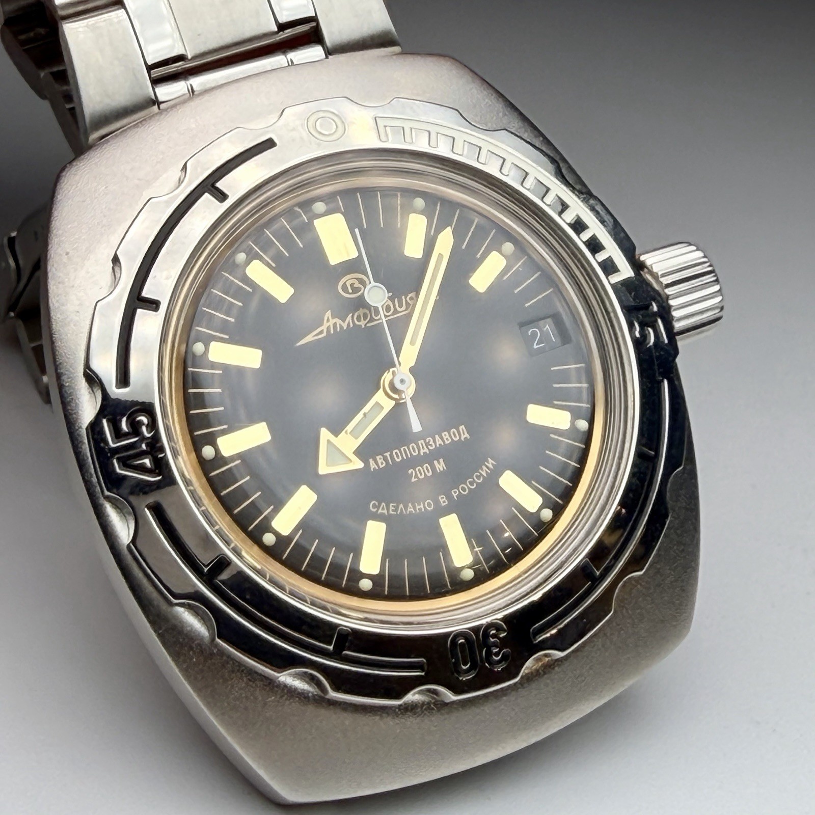 Vostok Amphibia Automatic Diver Military Mechanical Men’s Stainless Watch 090679