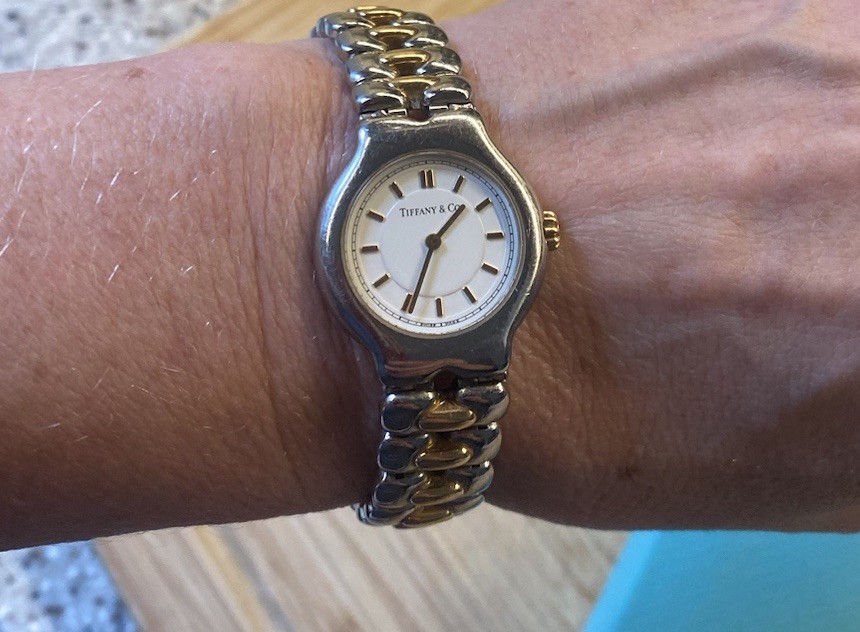 Tiffany & Co vintage 1997 2 tone 18k gold and stainless steel watch w/box & bag