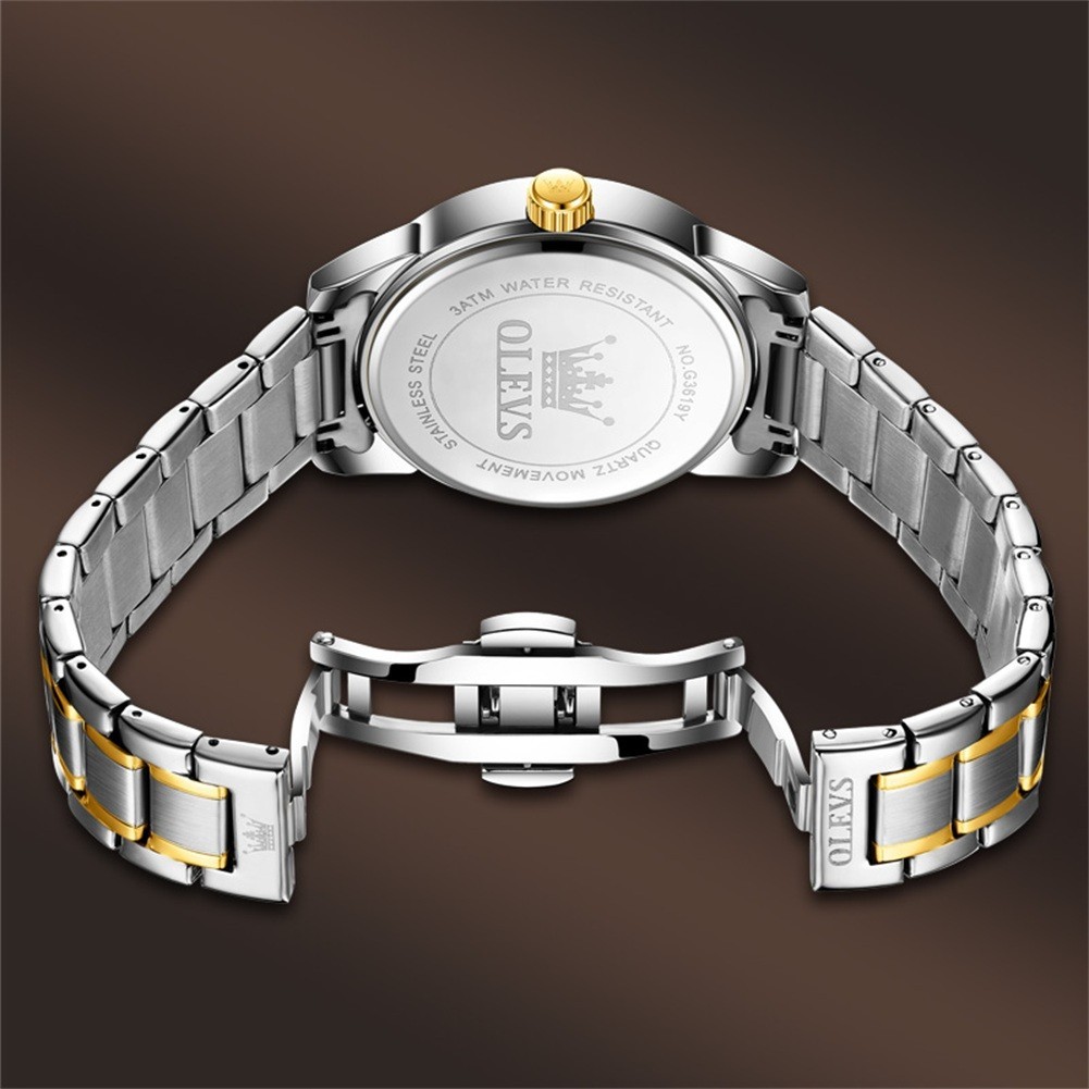 OLEVS 3D Dragon Japan Movement Luxury Classics Men Gift Quartz Wristwatch 3619