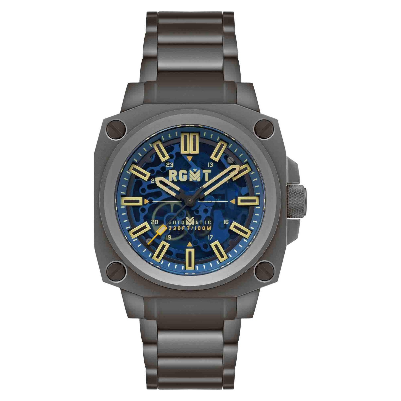 RGMT Altimeter Skeleton Automatic Sandblast Blue Men’s Watch – Brand New