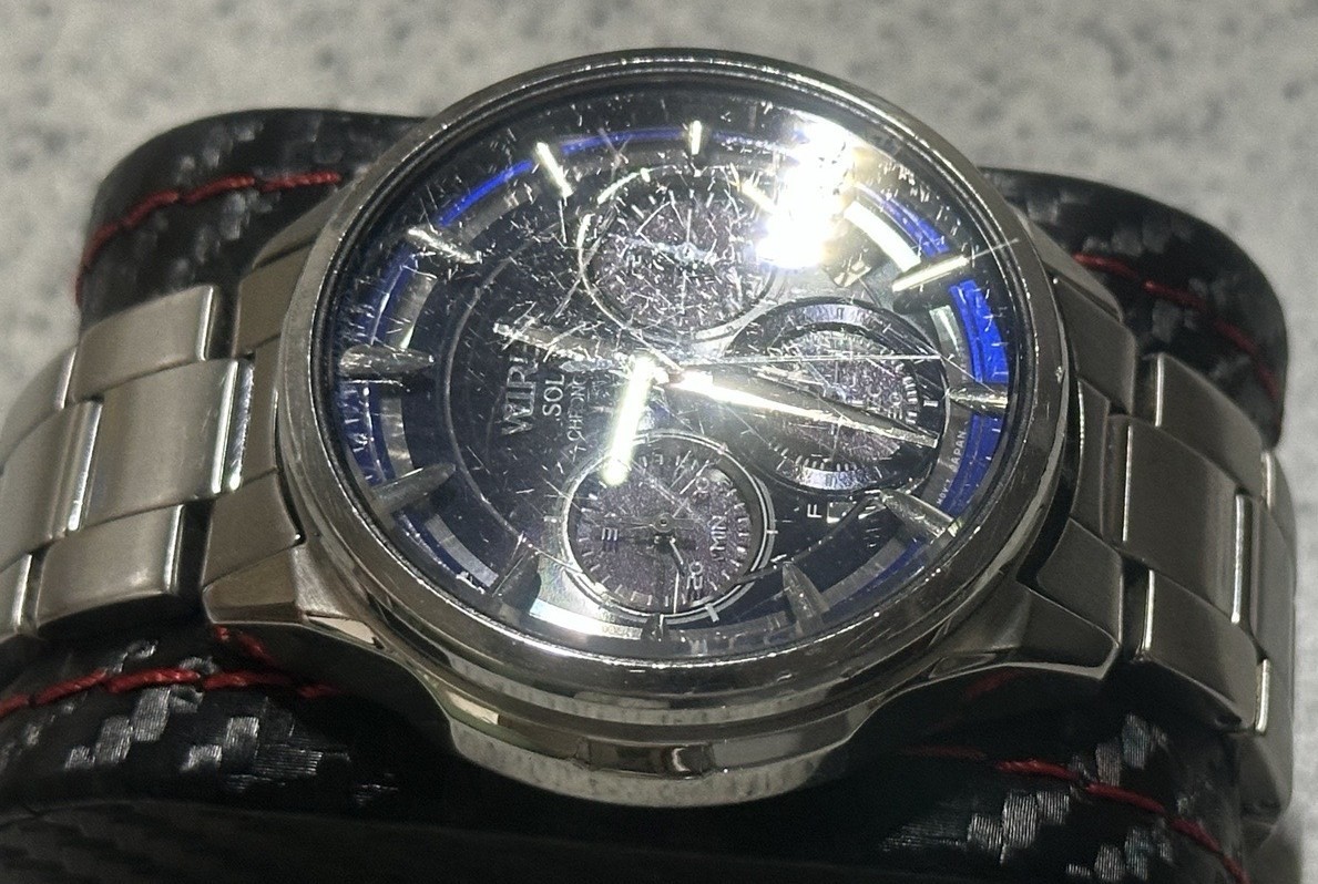 Seiko Wired VR42-0AA0 Solar Chronograph Men’s Watch From Japan Watch Only