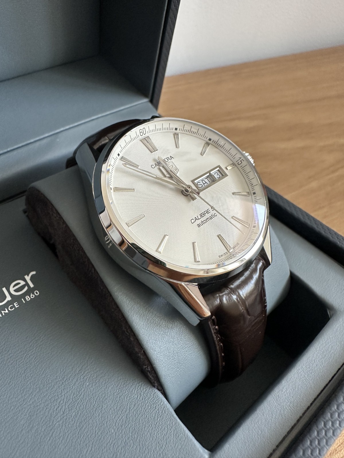 TAG Heuer Carrera Calibre 5 Automatic 41mm WAR201B.FC6291 Leather Band