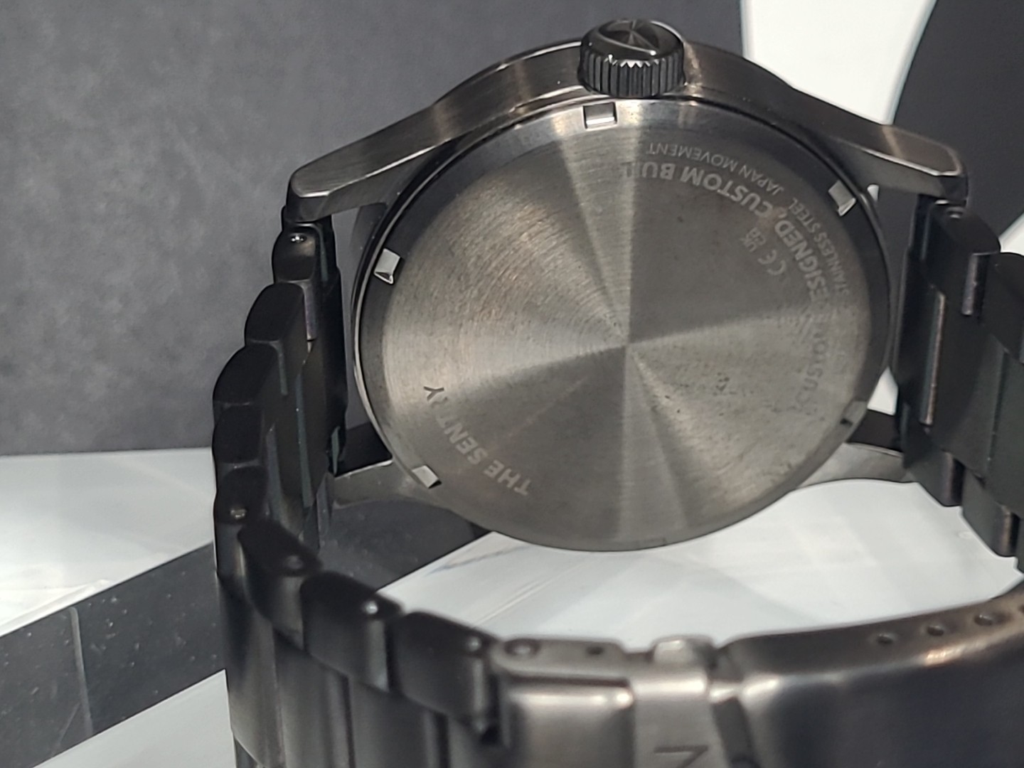 CUSTOM Nixon Sentry Quartz Watch Black Brushed/ Turquoise A105-2800.