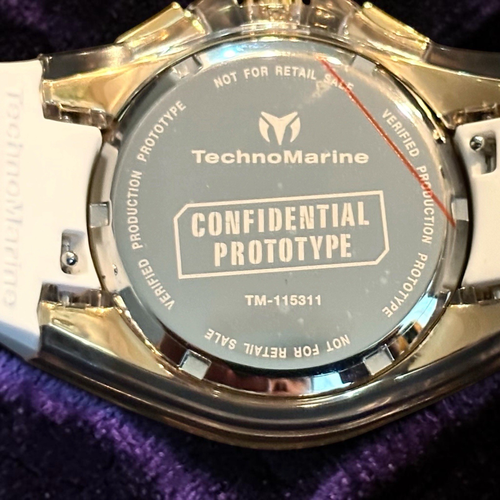 TechnoMarine Cruise Chronograph Gold Dial White Strap Confidential Prototype