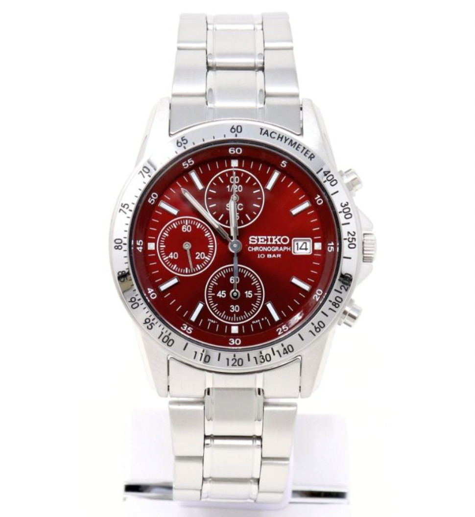 SEIKO SPIRIT SBTQ045 Chronograph RED Quartz Men’s Watch in Box New from Japan