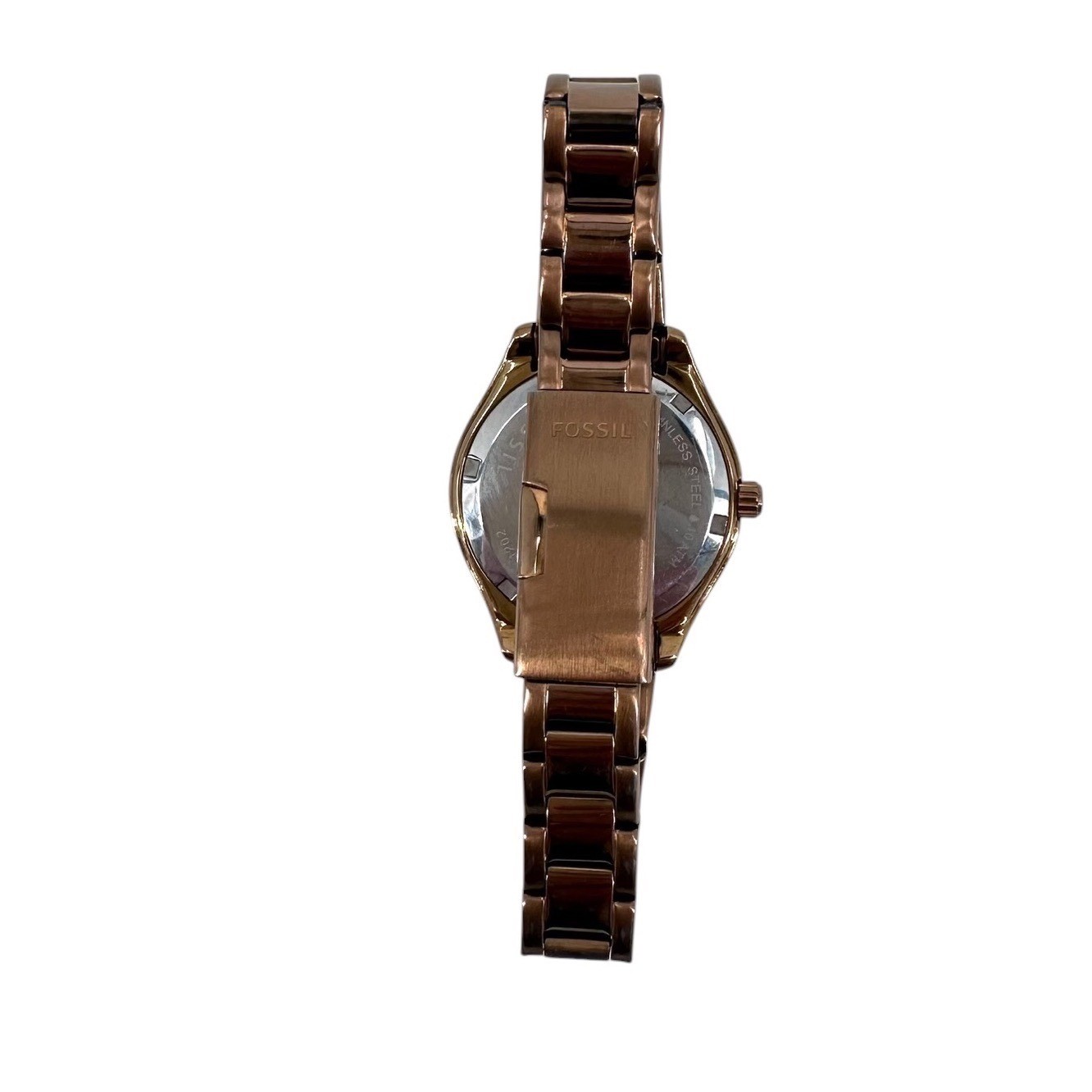 Fossil Flight Mini Womens Watch Bronze Stainless Steel Brown Dial Date AM-4366