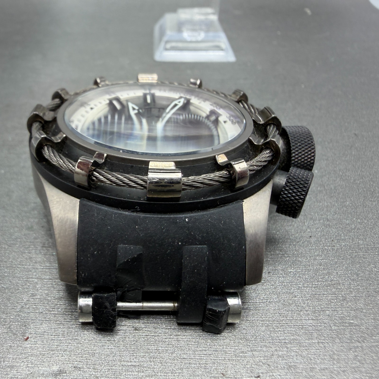 Invicta Reserve Bolt Chrono Watch Men 50mm Silver Dial Gray Daydate 0197 NewBatt
