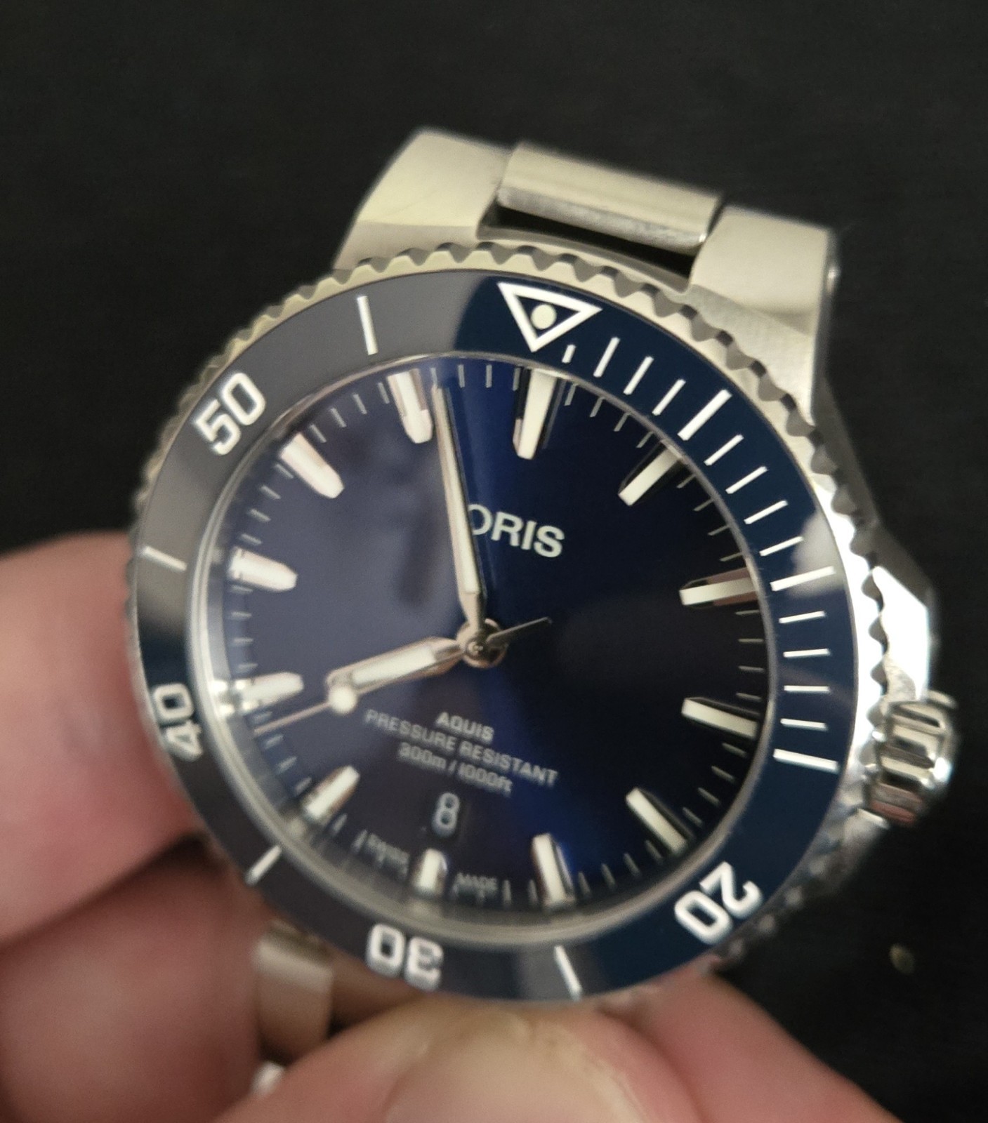 Oris Aquis Blue 41.5mm Full Set + Oris Mug (Boxed) & Oris Cap (Unworn)