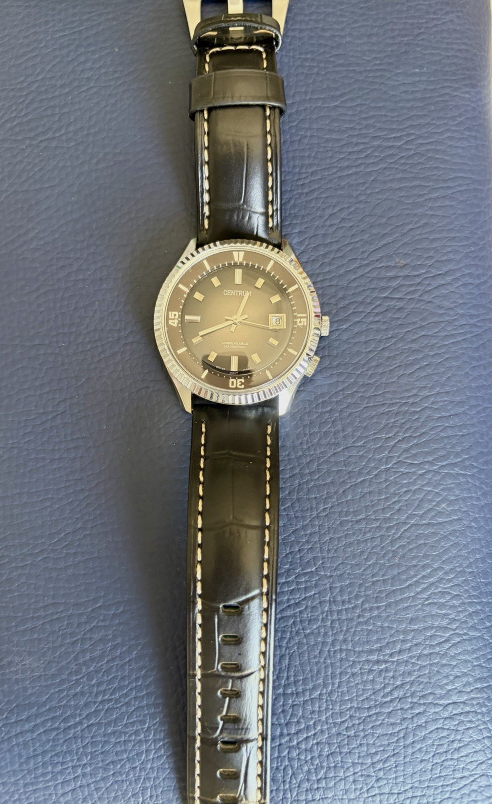 Vintage CENTRUM Swiss Mechanical Diver Watch- Dual Crown -Inner Rotating Bezel