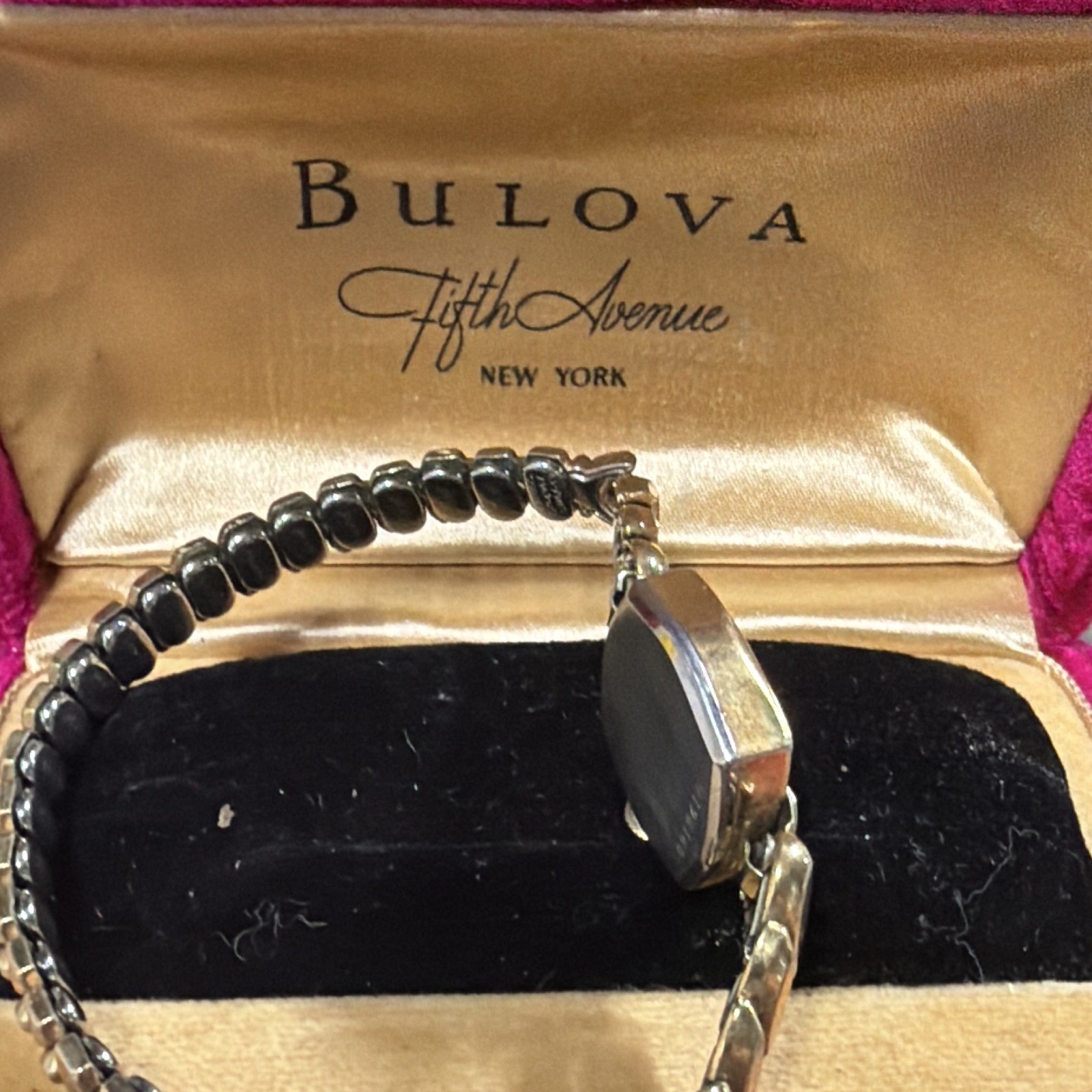 Bulova Fifth Avenue Women’s Vintage Manual Mechanical Square Silver Dial Box
