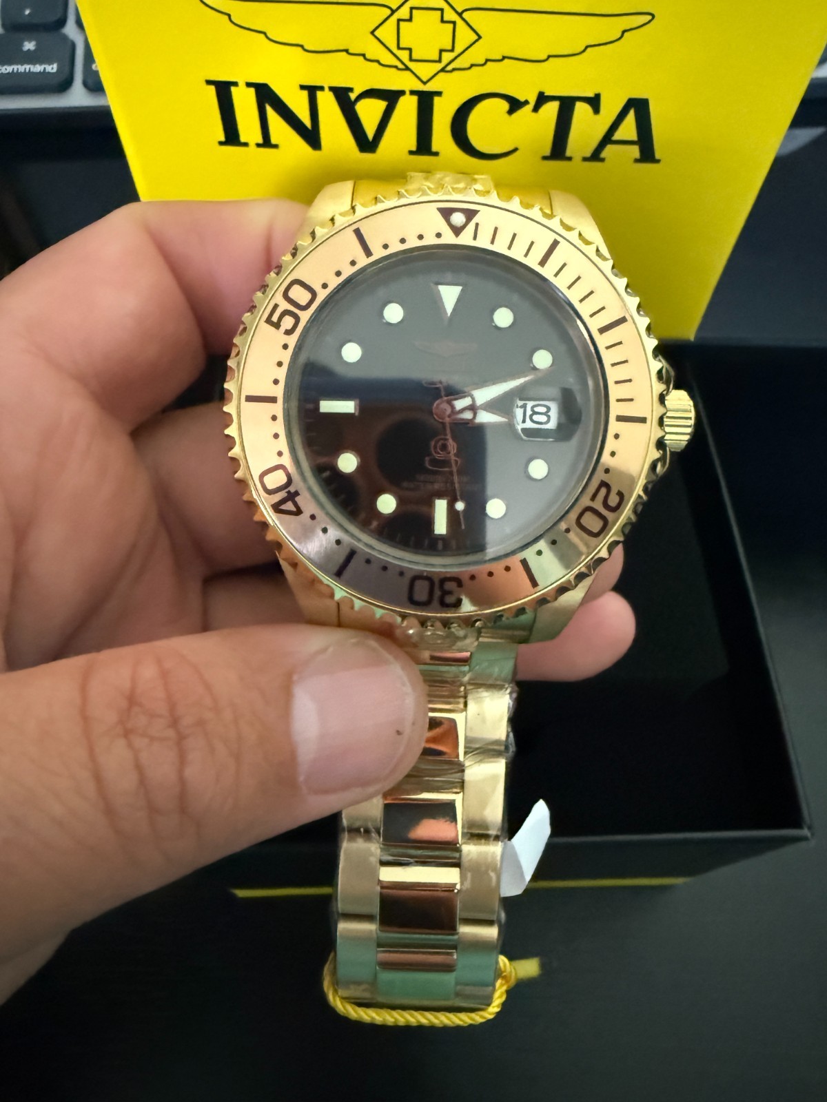 Invicta Grand Diver Navalia Automatic Men’s Watch – 47mm, Gold (24766) NIB