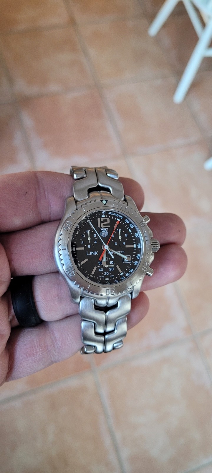 TAG Heuer CT1111.BA0550 Mens Link Chronograph Watch Black Silver Jason Bourne