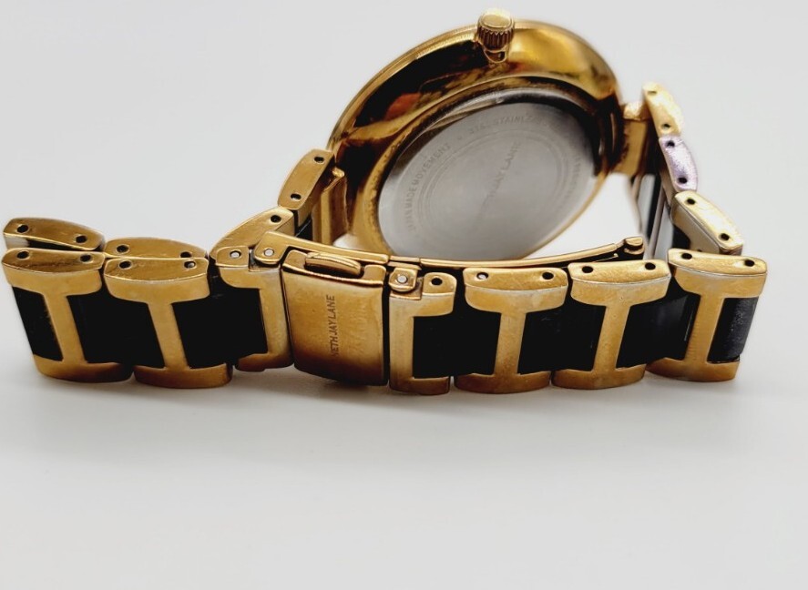 Kenneth Jay Lane Watch Womens Stainless Steel Black & Bronze 5ATM