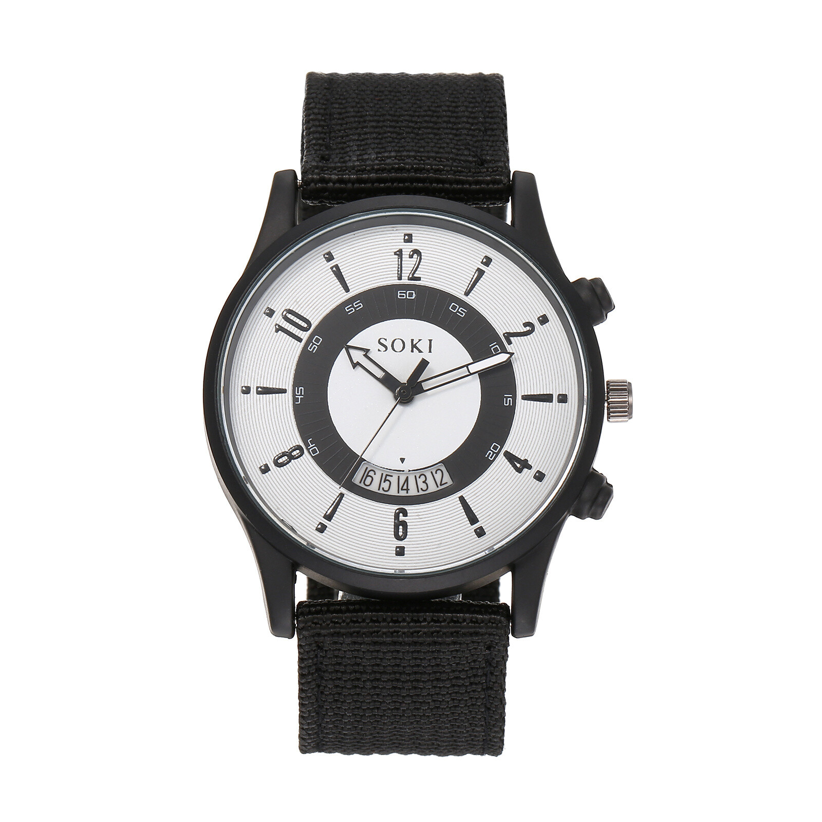 Men’s Casual Simple Arabic Numberals Dial Nylon Strap Sports Quartz Wrist Watch