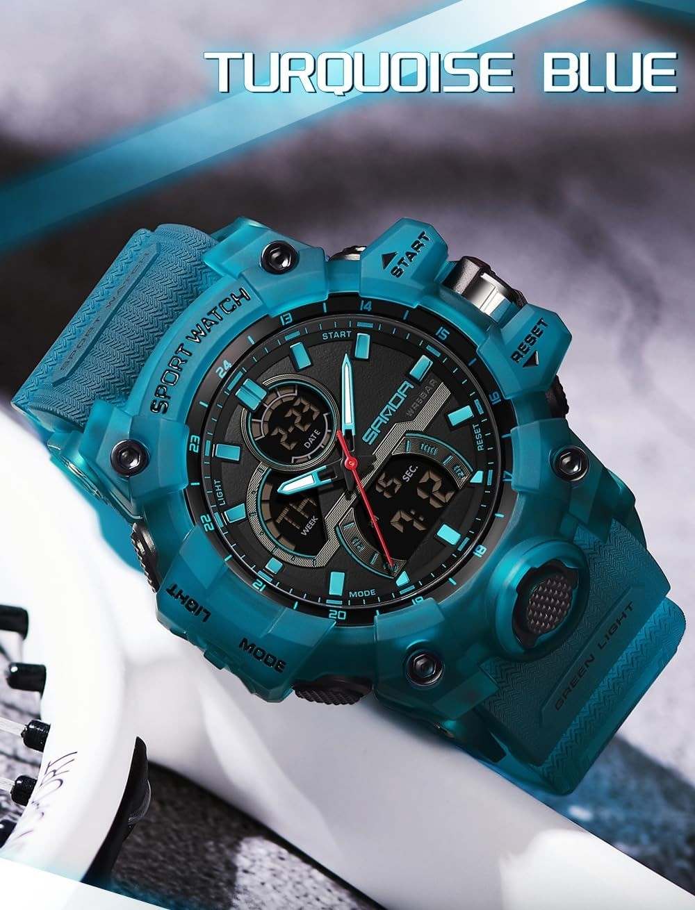 FANMIS Men’s Solar Powered Quartz Wrist Watch Analog Digital Sports