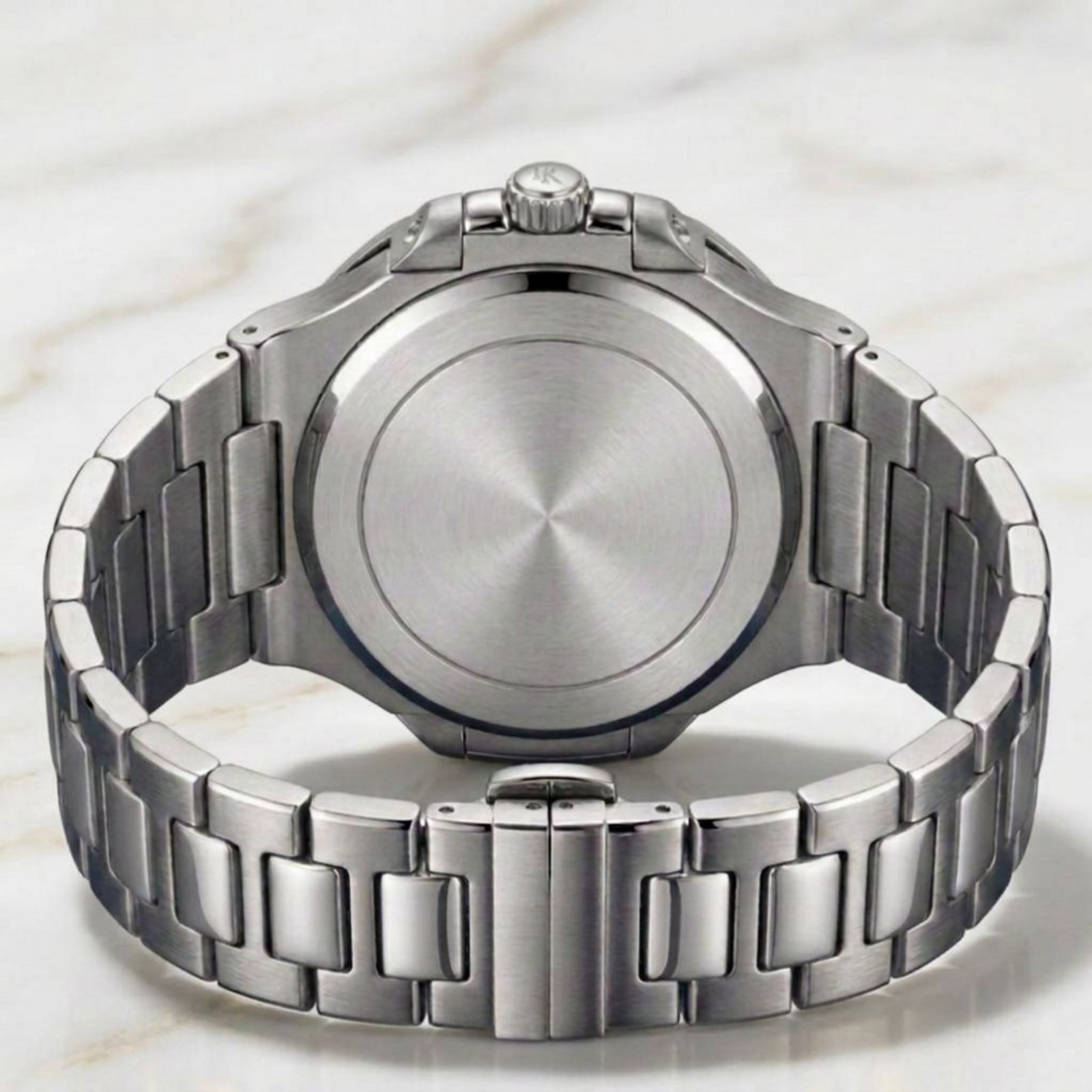 Mens Luxury 42mm Quartz WristWatch Luminous Stainless Silver Green Dial Poedagar