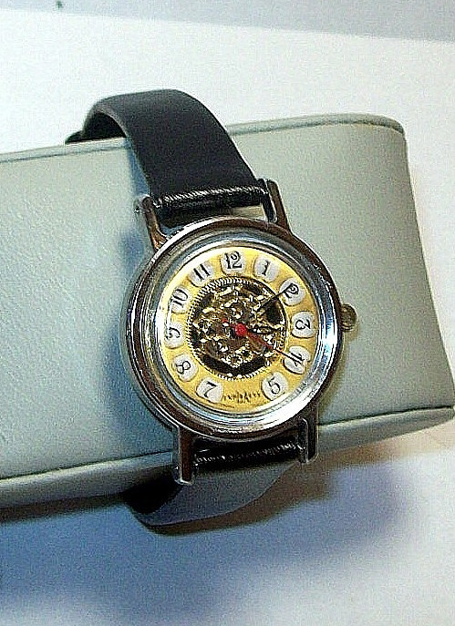 L.A. Express Ladies Custom Skeleton Watch Telephone Dial Minty fits 5.50″-6.75″