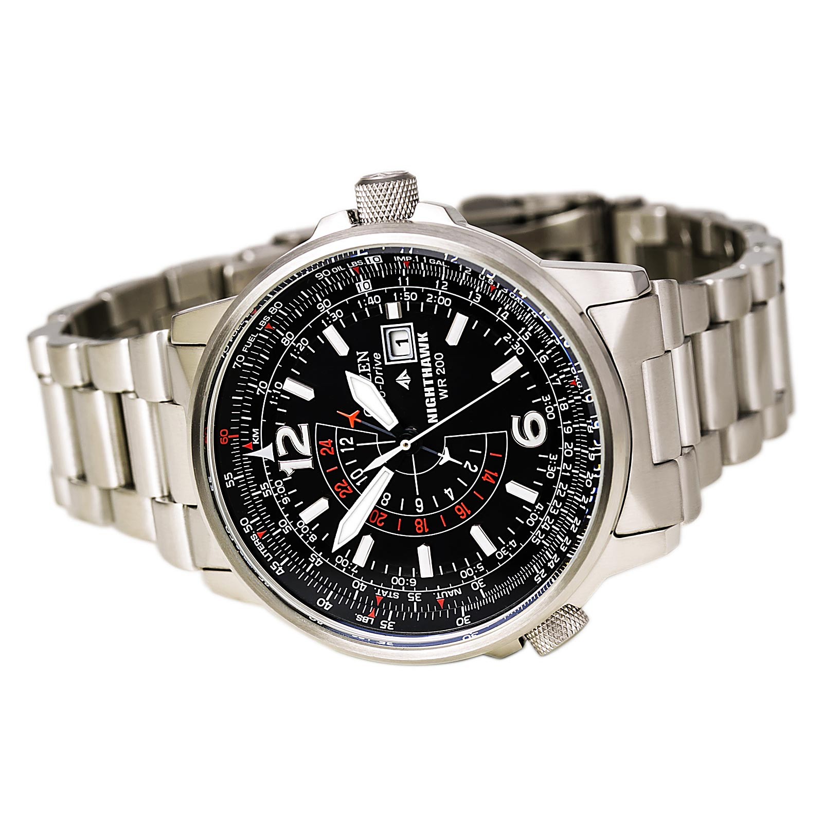 Citizen BJ7000-52E Mens Nighthawk Flight Black Dial SS Dive Watch