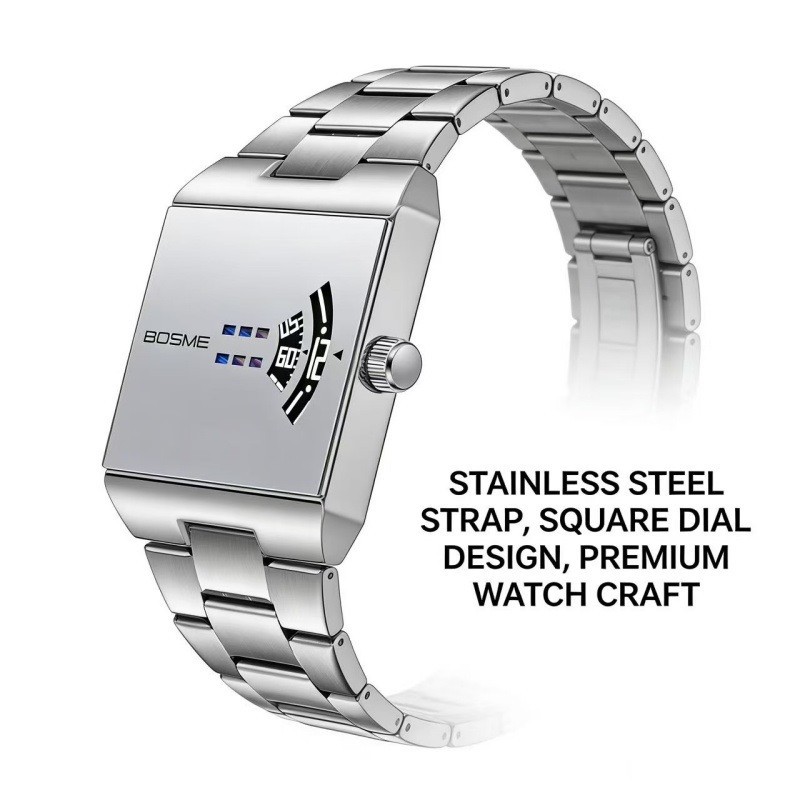 2026 New Luxury Mens Square Unique Design Watch alloy Classic Fashion Gifts
