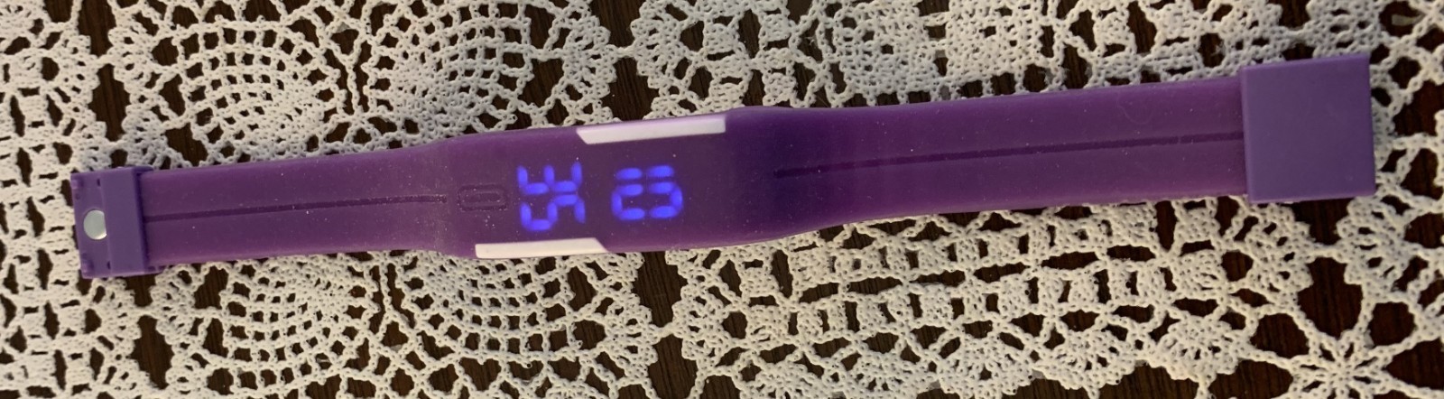 Digital Silicone Rubber LED Watch Sports Bracelet Wrist Watch Purple Unisex New