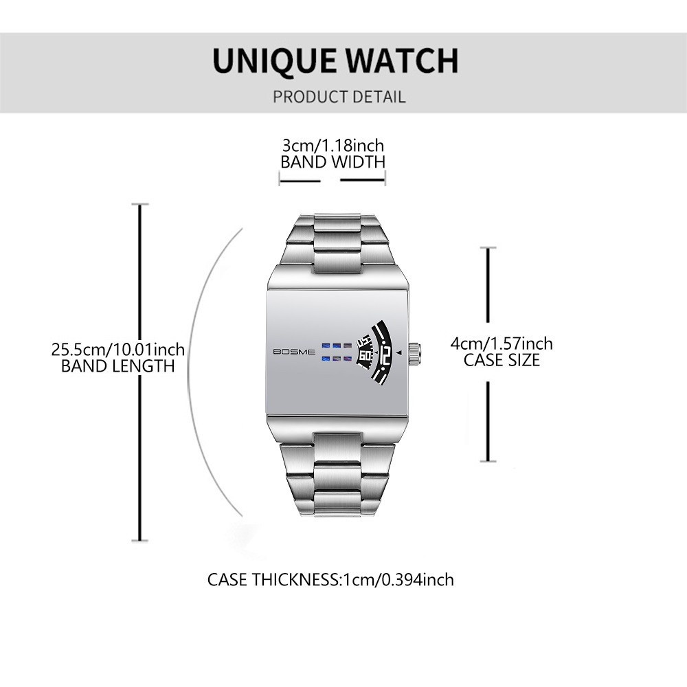 2026 New Luxury Mens Square Unique Design Watch alloy Classic Fashion Gifts