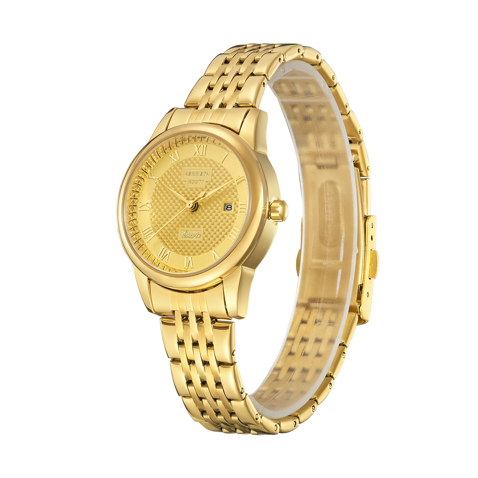 Kenneth Scott Women’s Analog Watch | Champagne Dial, 32mm, 30 m (3 ATM)