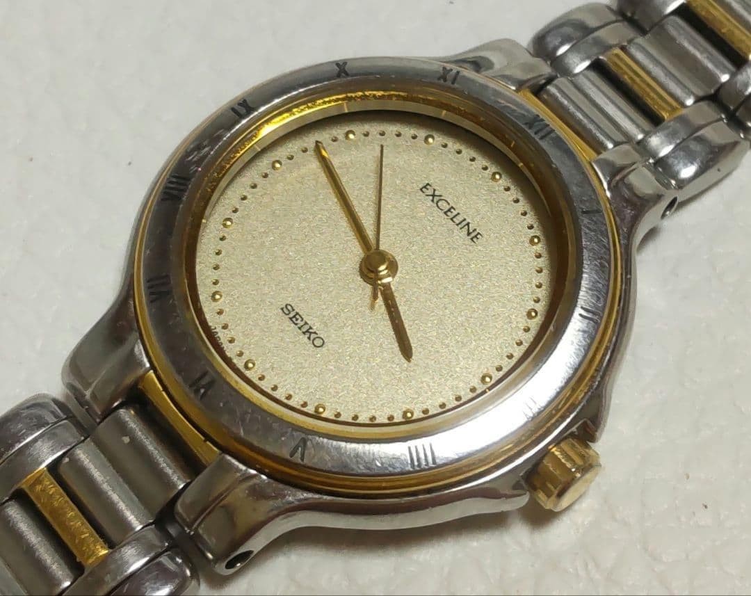 Seiko Exceline Quartz Ladies Watch Two-Tone 24mm wrist 15.0cm/5.9in