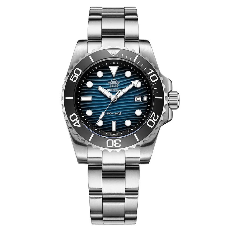 ADDIESDIVE Quartz Men’s Watch 41MM Diver 200M Waterproof Luminous Stainless NEW