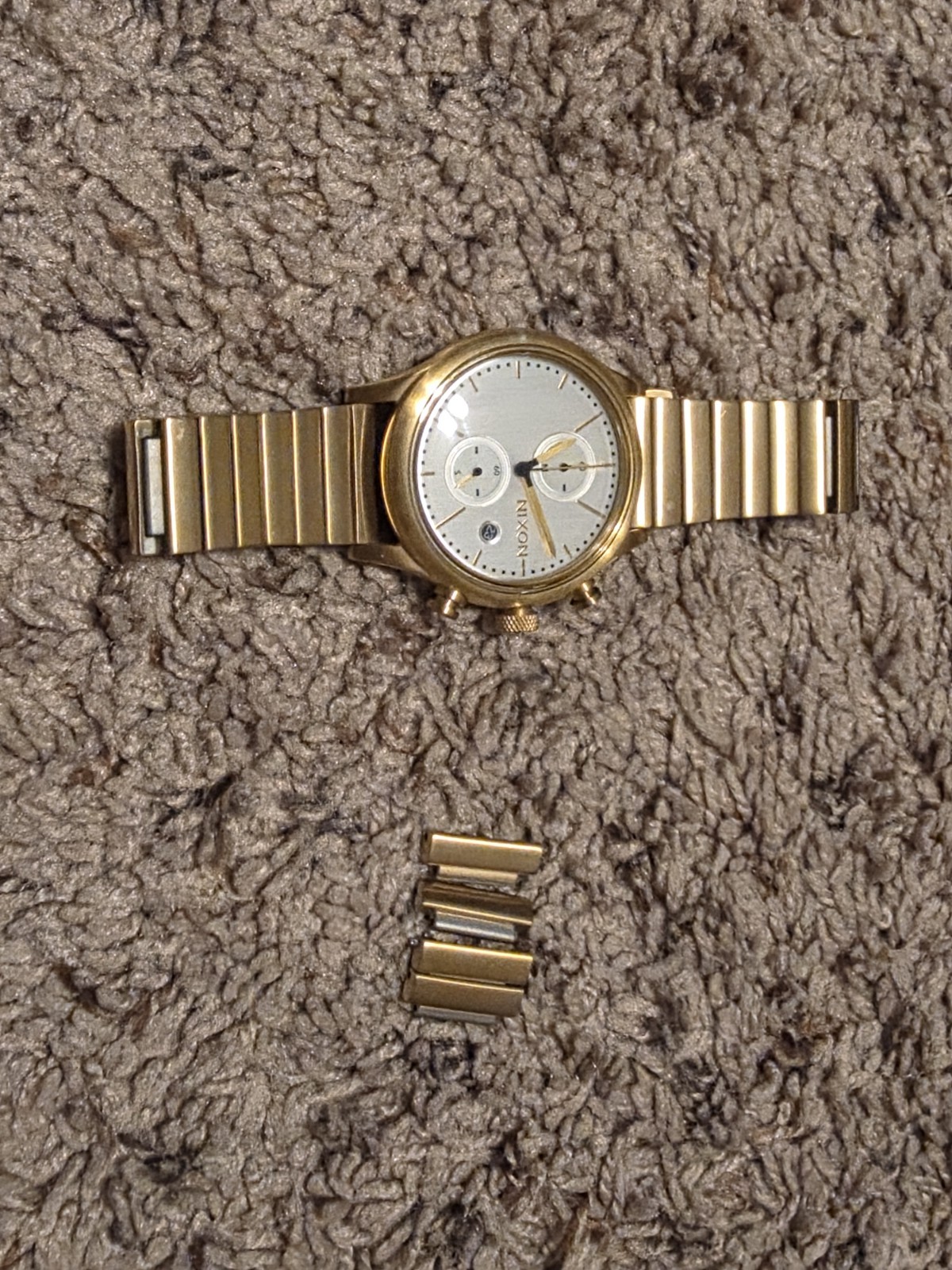 Nixon Station Chrono Gold Watch 41mm Used Good Working Condition No Box Japan