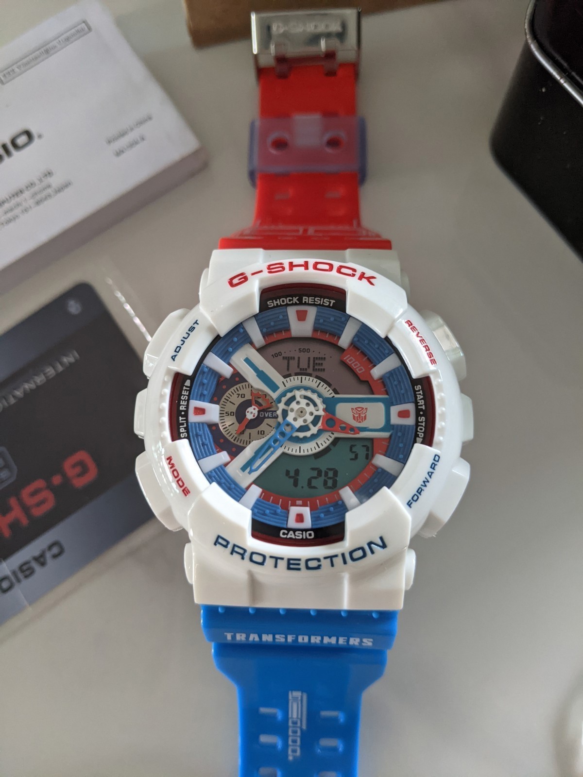 Casio G-Shock GA-110OPT22-7PFT Optimus Prime Watch With Box & Papers