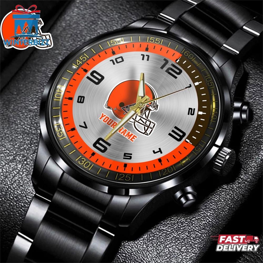 Personalized Name Football Cleveland Football Team Brownss Black Stainless Steel