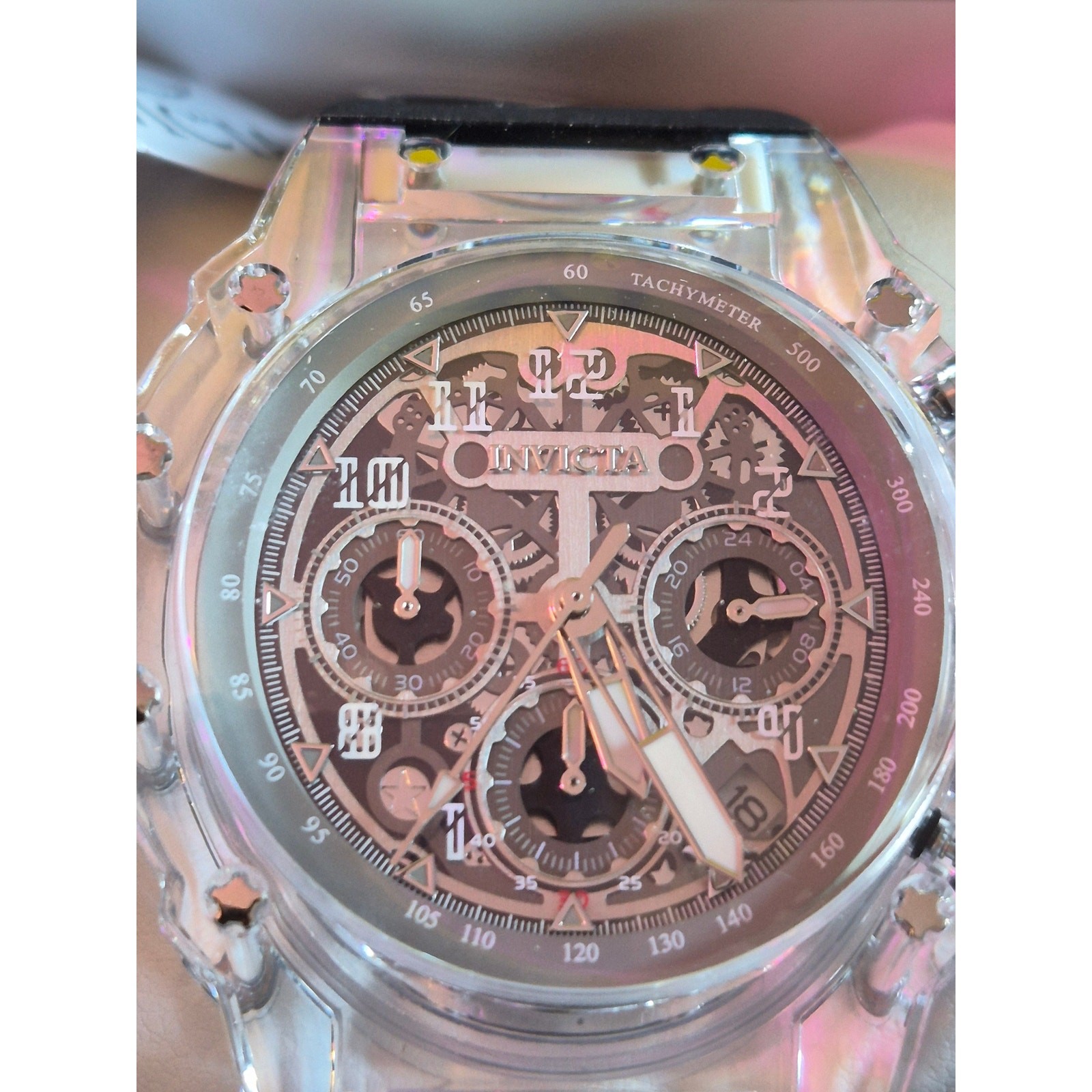 Invicta Racing Vaulthan Men’s Watch 44mm Clear Black