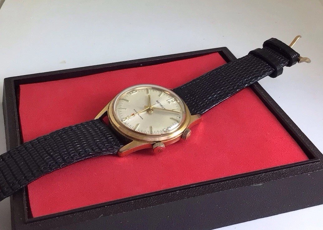 Vintage BENRUS WRIST ALARM Mod. DS10,Ref.3021,Cal.AS 1475, 17J,Ca.1960s,Working.