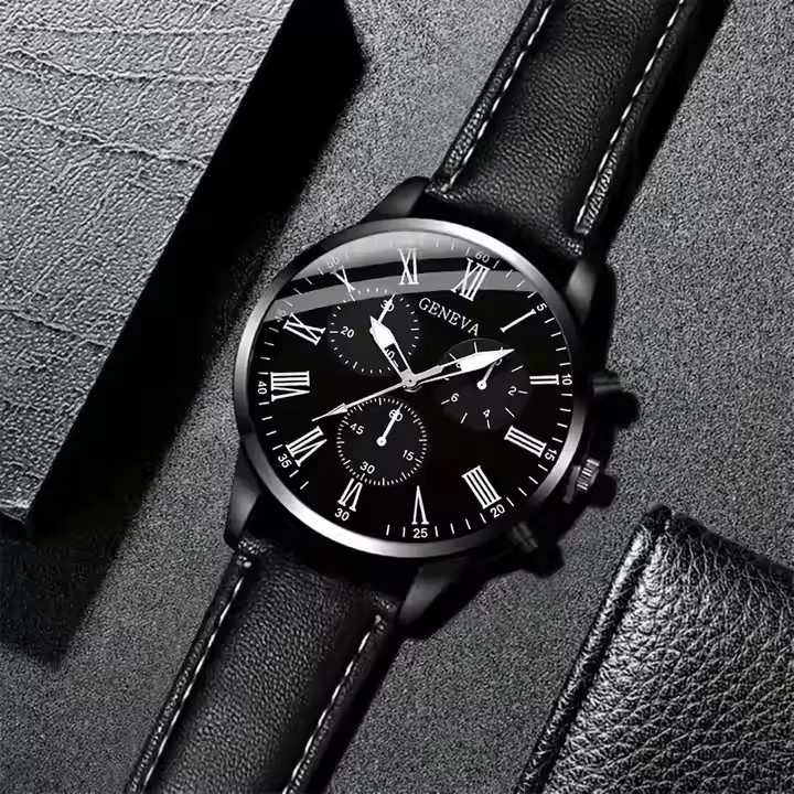 Black mens Quartz Watch with Bracelet – 40 mm
