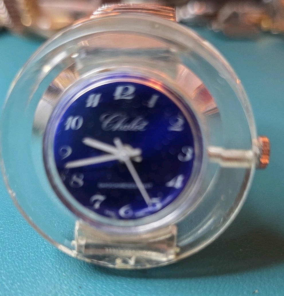 Unique Vintage Chalet Watch 43mm Swiss Mechanical Watch Acrylic Works As Is