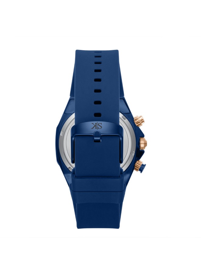 Kenneth Scott Men’s Chronograph Watch | Blue Dial, Blue Band, 43mm, 30 m (3 ATM)