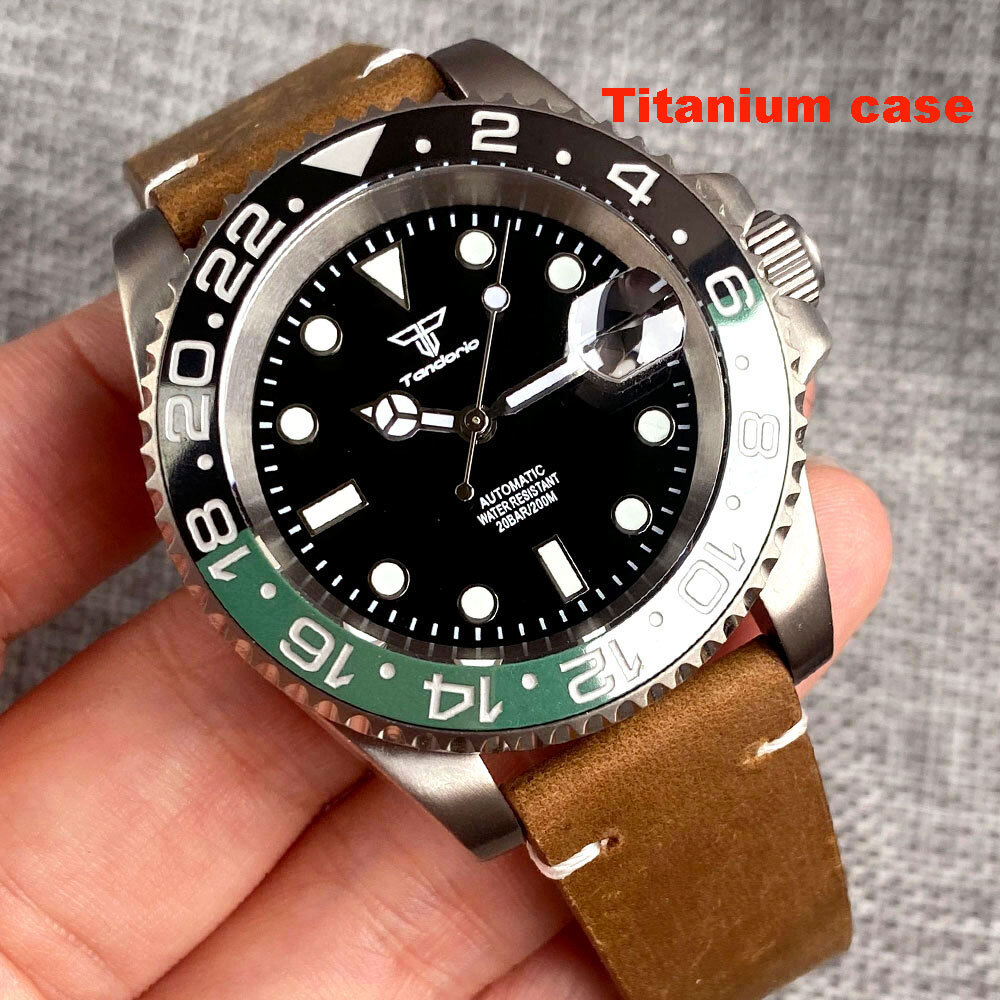 40mm Titanium Sapphire Glass Japan NH35 Automatic Mens Watch 20ATM Date Luminous